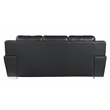 Titan Furnishings Modern Leather Upholstered Sofa Set in Black