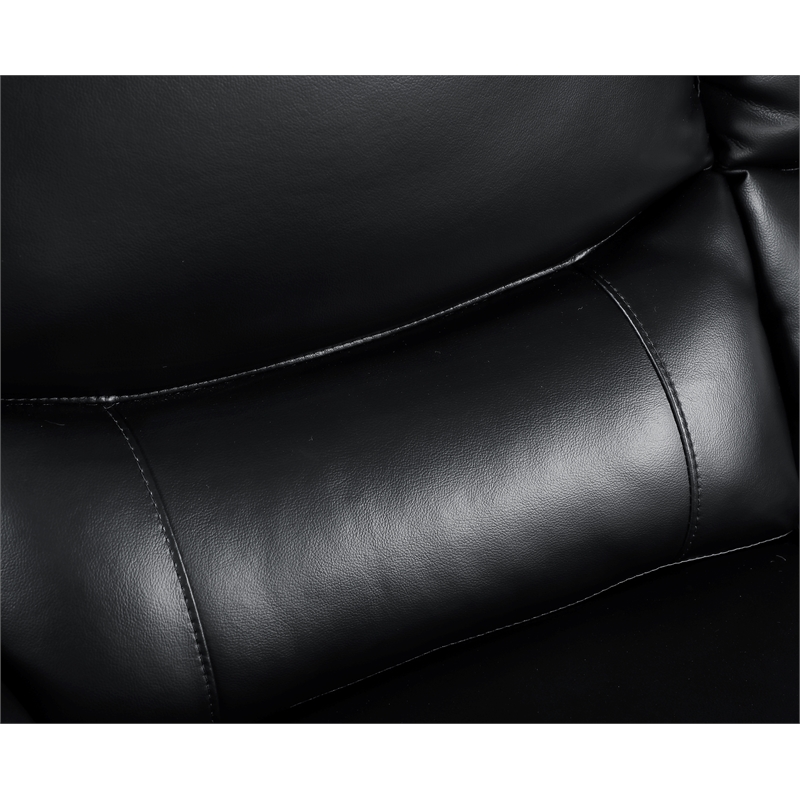 Titan Furnishings Modern Leather Upholstered Sofa Set in Black
