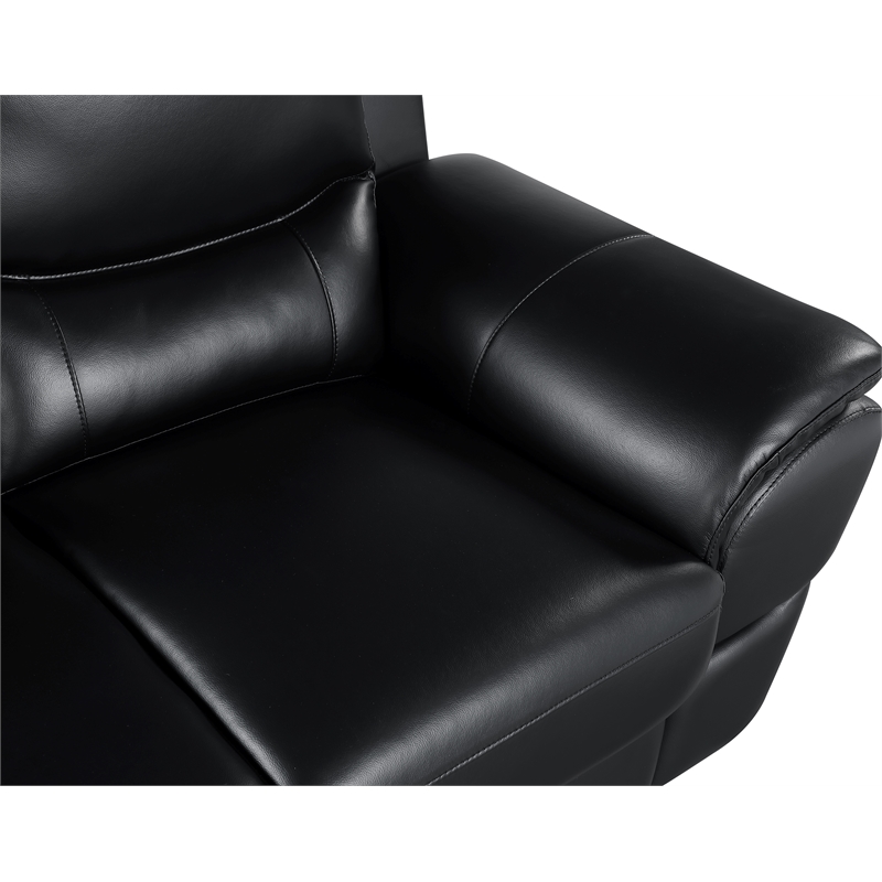 Titan Furnishings Modern Leather Upholstered Sofa Set in Black