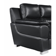 Titan Furnishings Modern Leather Upholstered Sofa Set in Black