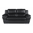 Titan Furnishings Modern Leather Upholstered Sofa Set in Black