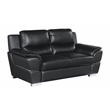 Titan Furnishings Modern Leather Upholstered Sofa Set in Black