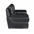 Titan Furnishings Modern Leather Upholstered Sofa Set in Black