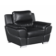 Titan Furnishings Modern Leather Upholstered Sofa Set in Black