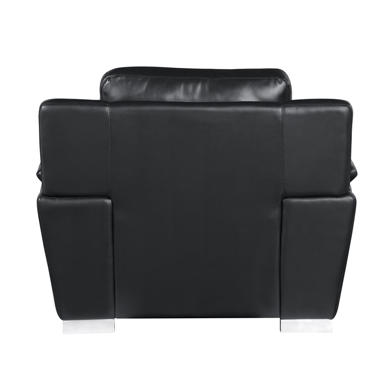 Titan Furnishings Modern Leather Upholstered Sofa Set in Black