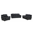 Titan Furnishings Modern Leather Upholstered Sofa Set in Black