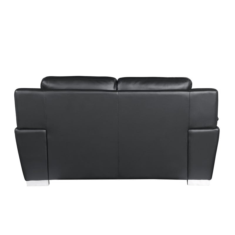 Titan Furnishings Modern Leather Upholstered Sofa & Loveseat Set in Black