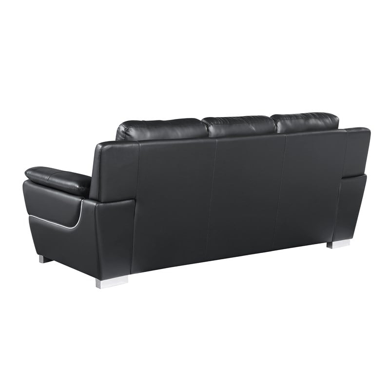 Titan Furnishings Modern Leather Upholstered Sofa & Loveseat Set in Black
