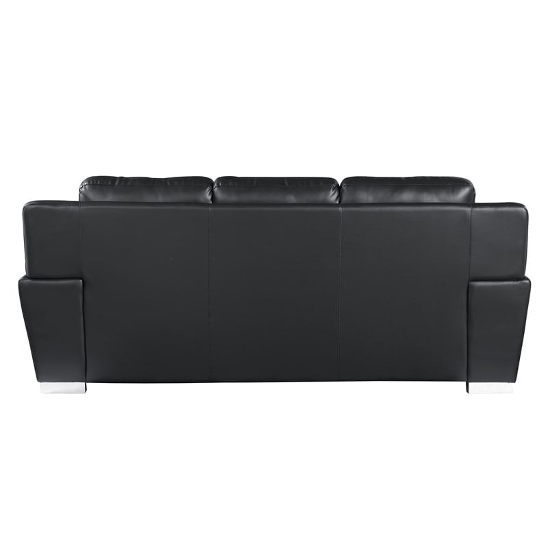 Titan Furnishings Modern Leather Upholstered Sofa & Loveseat Set in Black