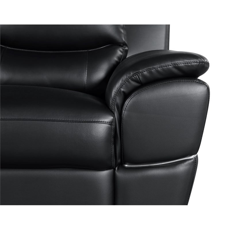 Titan Furnishings Modern Leather Upholstered Sofa & Loveseat Set in Black