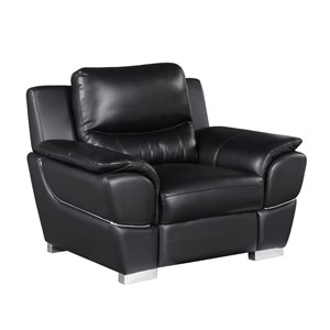 Titan Furnishings 37&quot Modern Leather Upholstered Chair in Black