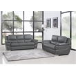 Titan Furnishings Modern Leather Upholstered Sofa Set in Gray