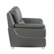 Titan Furnishings Modern Leather Upholstered Sofa Set in Gray