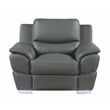 Titan Furnishings Modern Leather Upholstered Sofa Set in Gray
