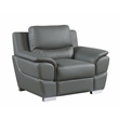 Titan Furnishings Modern Leather Upholstered Sofa Set in Gray