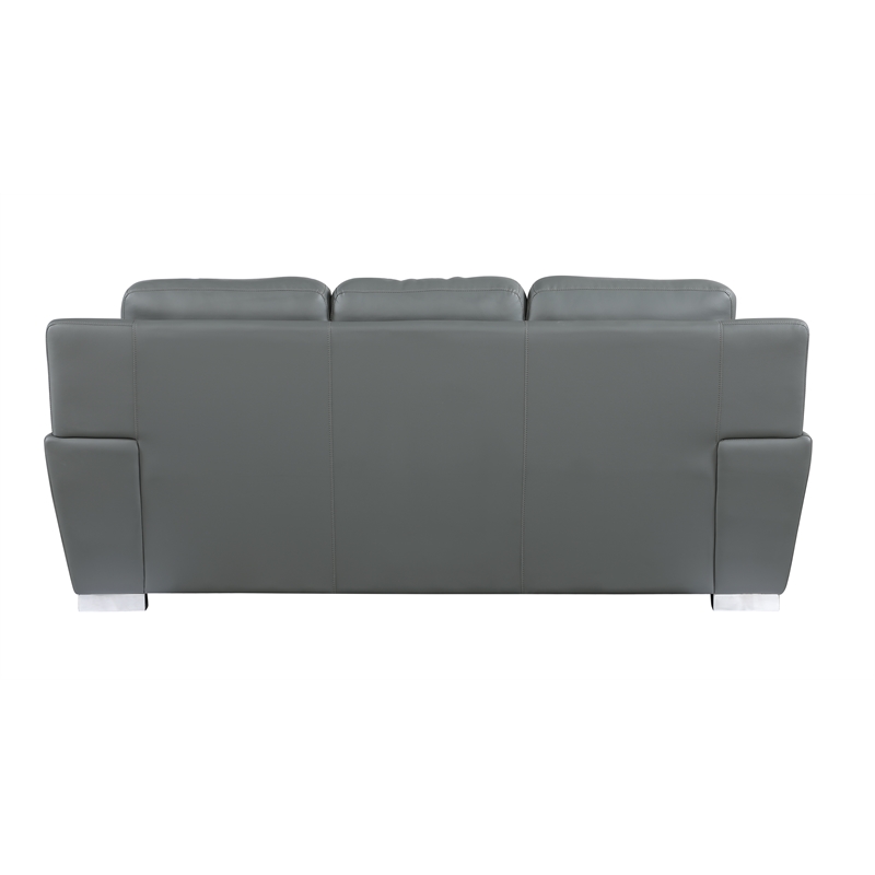 Titan Furnishings Modern Leather Upholstered Sofa Set in Gray