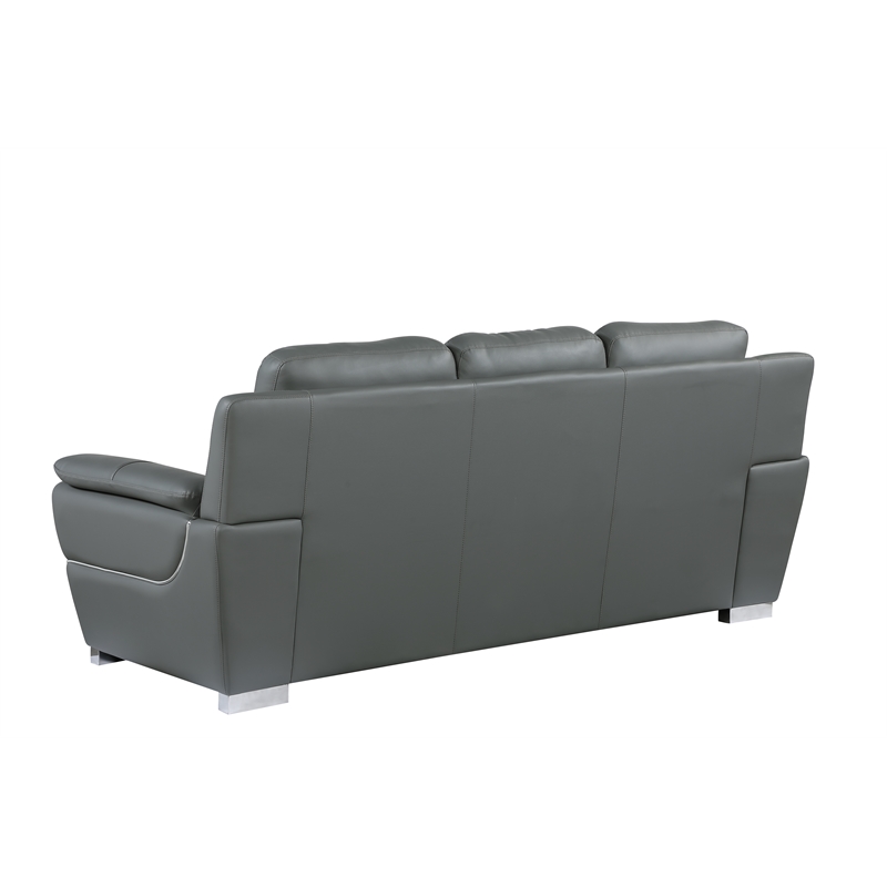 Titan Furnishings Modern Leather Upholstered Sofa Set in Gray