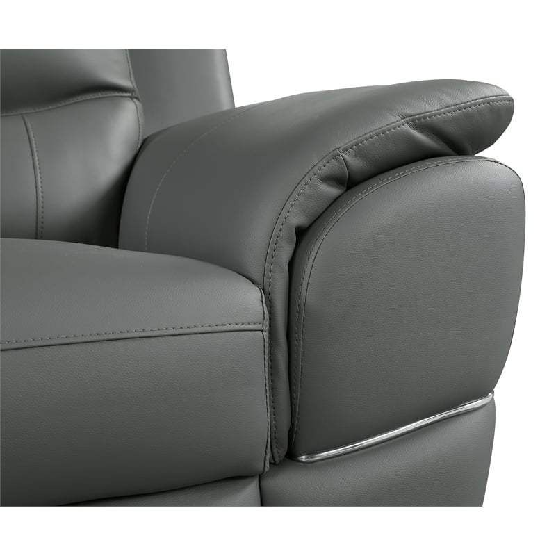 Titan Furnishings Modern Leather Upholstered Sofa Set in Gray