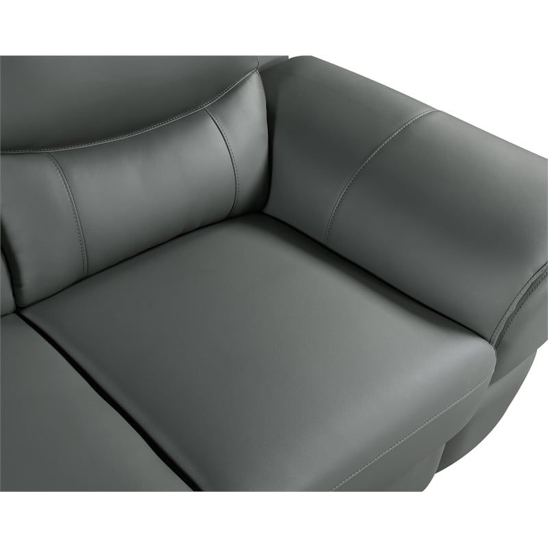 Titan Furnishings Modern Leather Upholstered Sofa Set in Gray