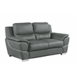 Titan Furnishings Modern Leather Upholstered Sofa Set in Gray