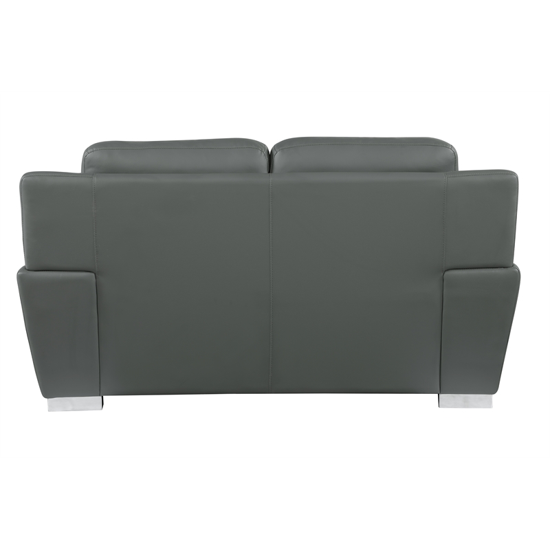 Titan Furnishings Modern Leather Upholstered Sofa Set in Gray
