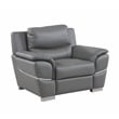 Titan Furnishings Modern Leather Upholstered Sofa Set in Gray