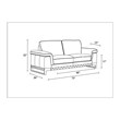 Titan Furnishings Genuine Italian Leather Upholstered Sofa Set in Black