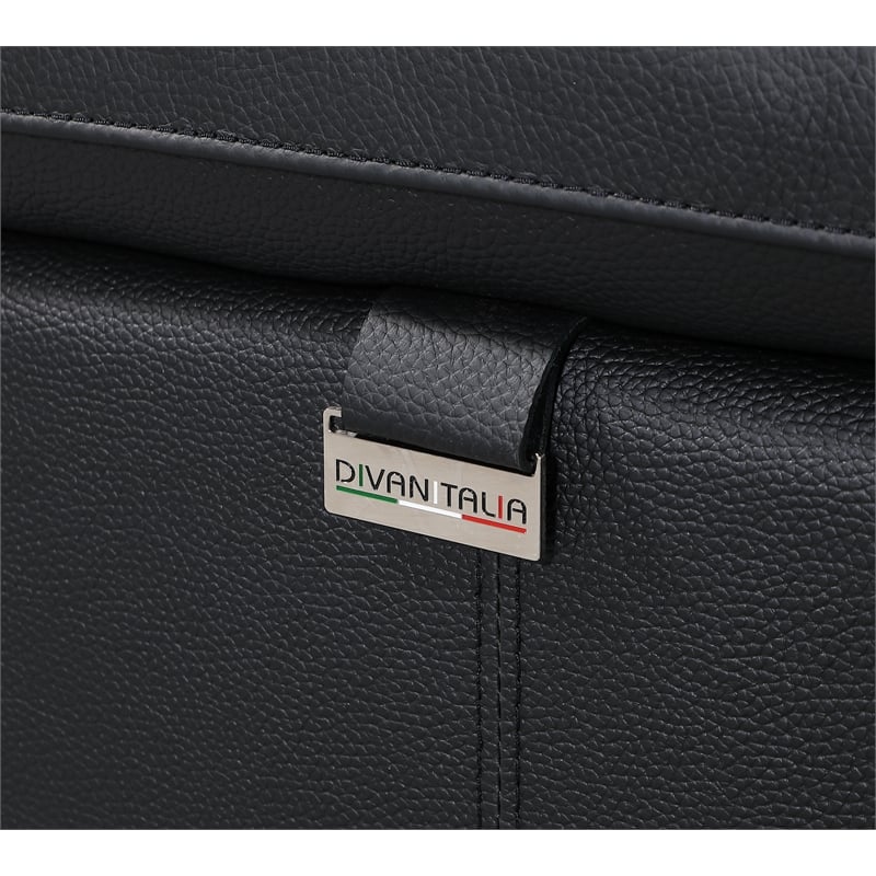 Titan Furnishings Genuine Italian Leather Reclining Sofa and Loveseat in Black