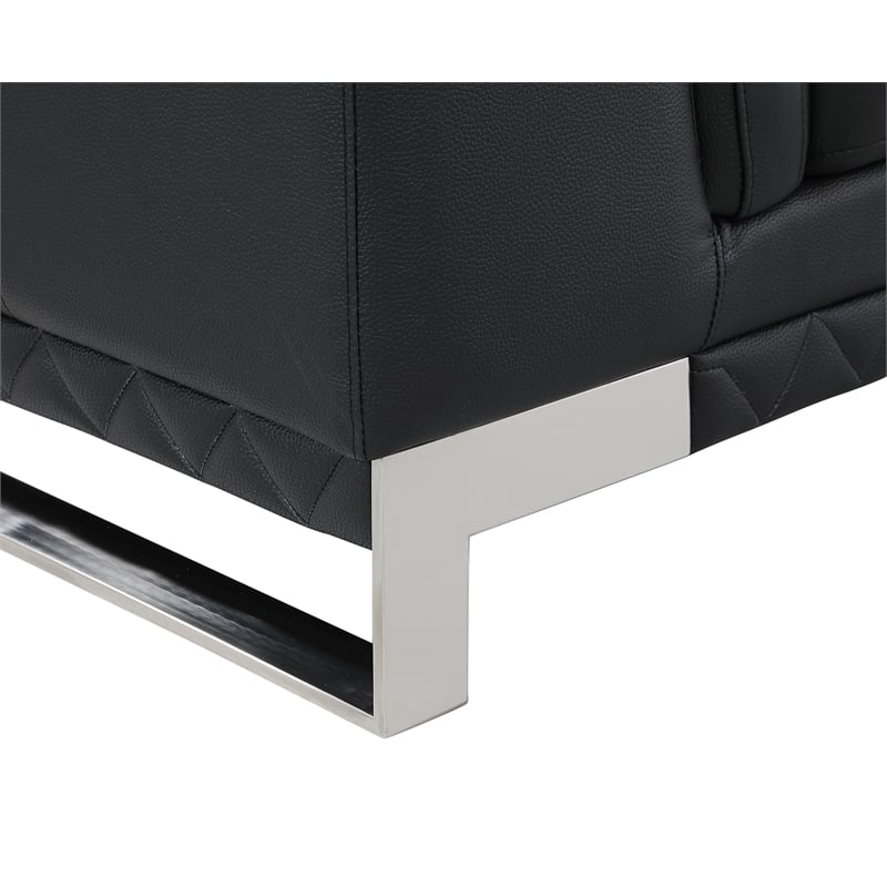 Titan Furnishings Genuine Italian Leather Reclining Sofa and Loveseat in Black