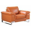 Titan Furnishings Genuine Italian Leather Upholstered Sofa Set in Camel Brown
