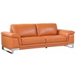 Titan Furnishings Genuine Italian Leather Upholstered Sofa Set in Camel Brown
