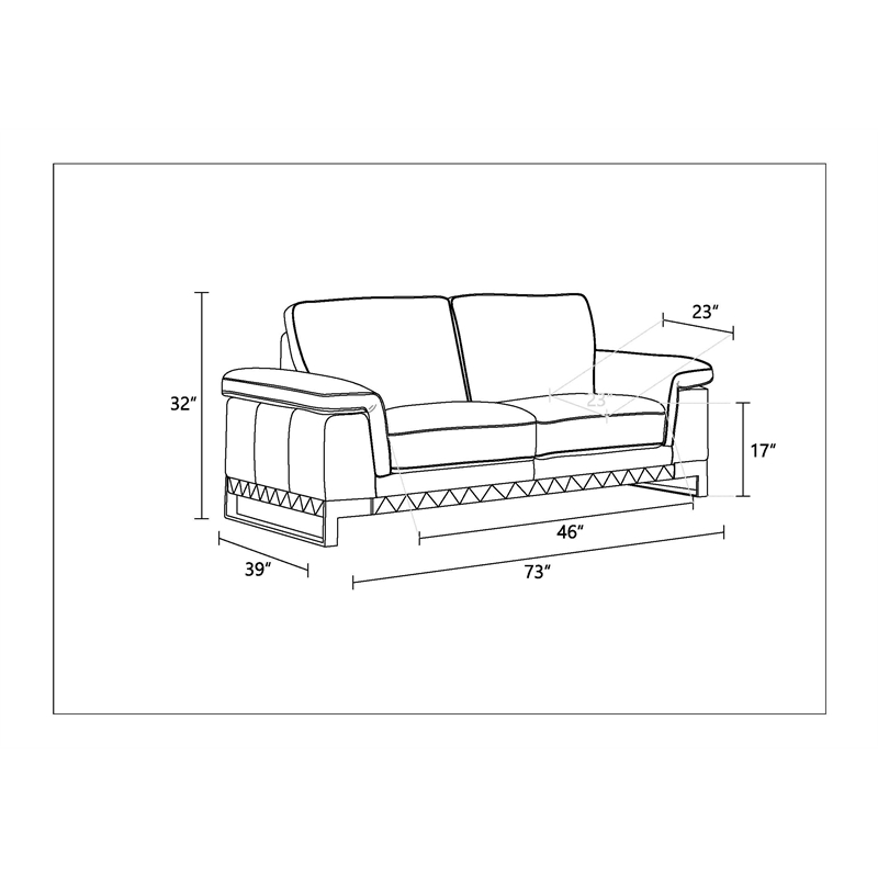 Titan Furnishings Genuine Italian Leather Upholstered Sofa Set in Camel Brown
