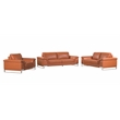 Titan Furnishings Genuine Italian Leather Upholstered Sofa Set in Camel Brown
