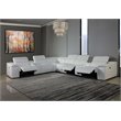 Titan Furnishings 8-Piece 2-Console 3-Power Reclining Leather Sectional in White