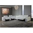 Titan Furnishings 7-Piece 1 Console 4-Power Reclining Leather Sectional in White