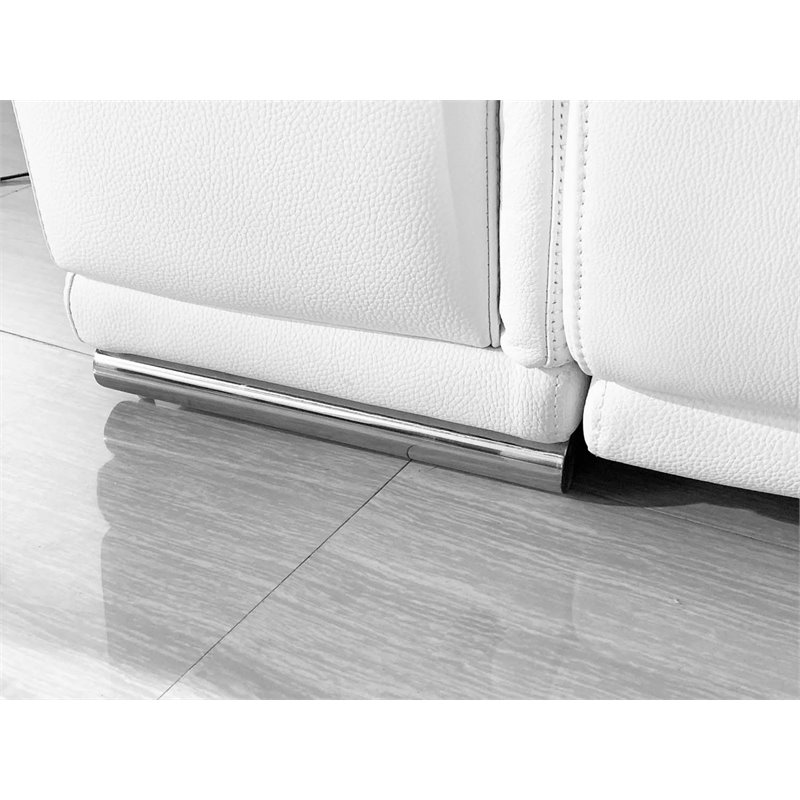 Titan Furnishings 7-Piece 1 Console 4-Power Reclining Leather Sectional in White