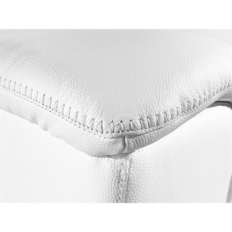 Titan Furnishings 7-Piece 1 Console 4-Power Reclining Leather Sectional in White