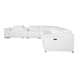 Titan Furnishings 8-Piece 2-Console 4-Power Reclining Leather Sectional in White
