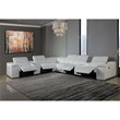 Titan Furnishings 8-Piece 2-Console 4-Power Reclining Leather Sectional in White