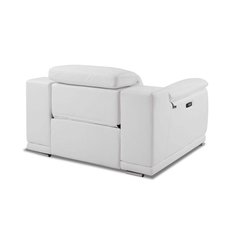 Titan Furnishings Genuine Italian Leather Power Reclining Chair in White