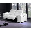 Titan Furnishings Genuine Italian Leather Power Reclining Loveseat in White