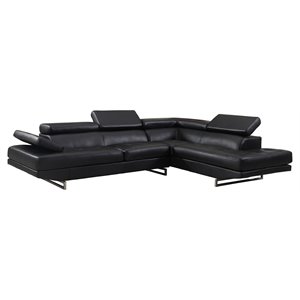 titan furnishings leather air sectional in black