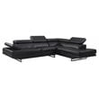 Titan Furnishings Faux Leather Sectional with Left Arm Facing in Black