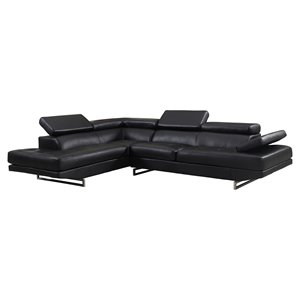 Titan Furnishings Faux Leather Sectional with Right Arm Facing in Black