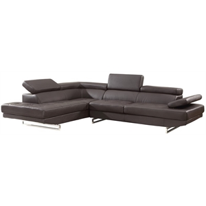 titan furnishings leather air sectional in brown