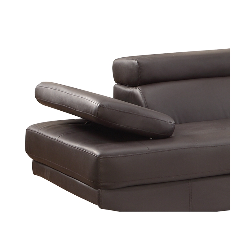 Titan Furnishings Faux Leather Sectional with Right Arm Facing in Brown Color