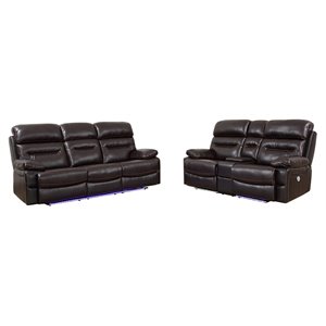 titan furnishings modern leather air power reclining sofa and loveseat