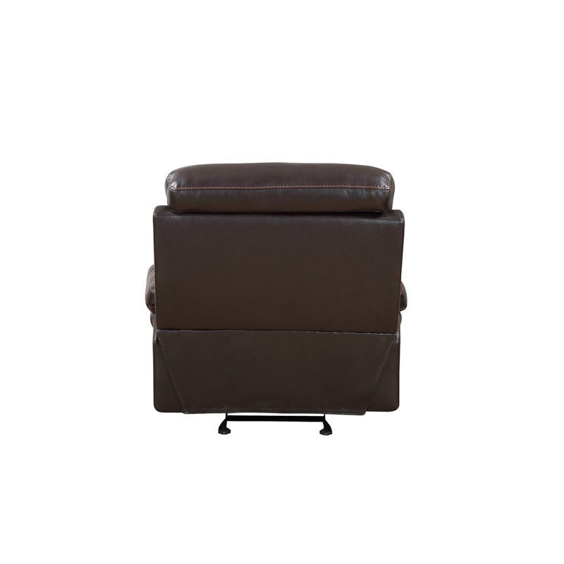Titan Furnishings Modern Faux Leather Power Reclining Chair in Brown