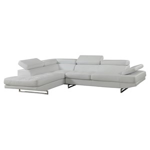 Titan Furnishings Faux Leather Sectional with Right Arm Facing in White