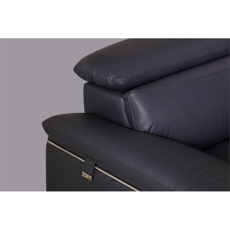 Titan Furnishings Modern Genuine Italian Leather Sectional in Blue